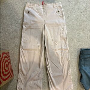 SPANX Tan wide leg cropped pants TALL